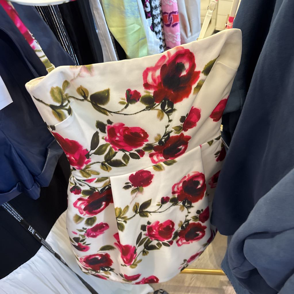 White Floral Belted Dress (NWT)