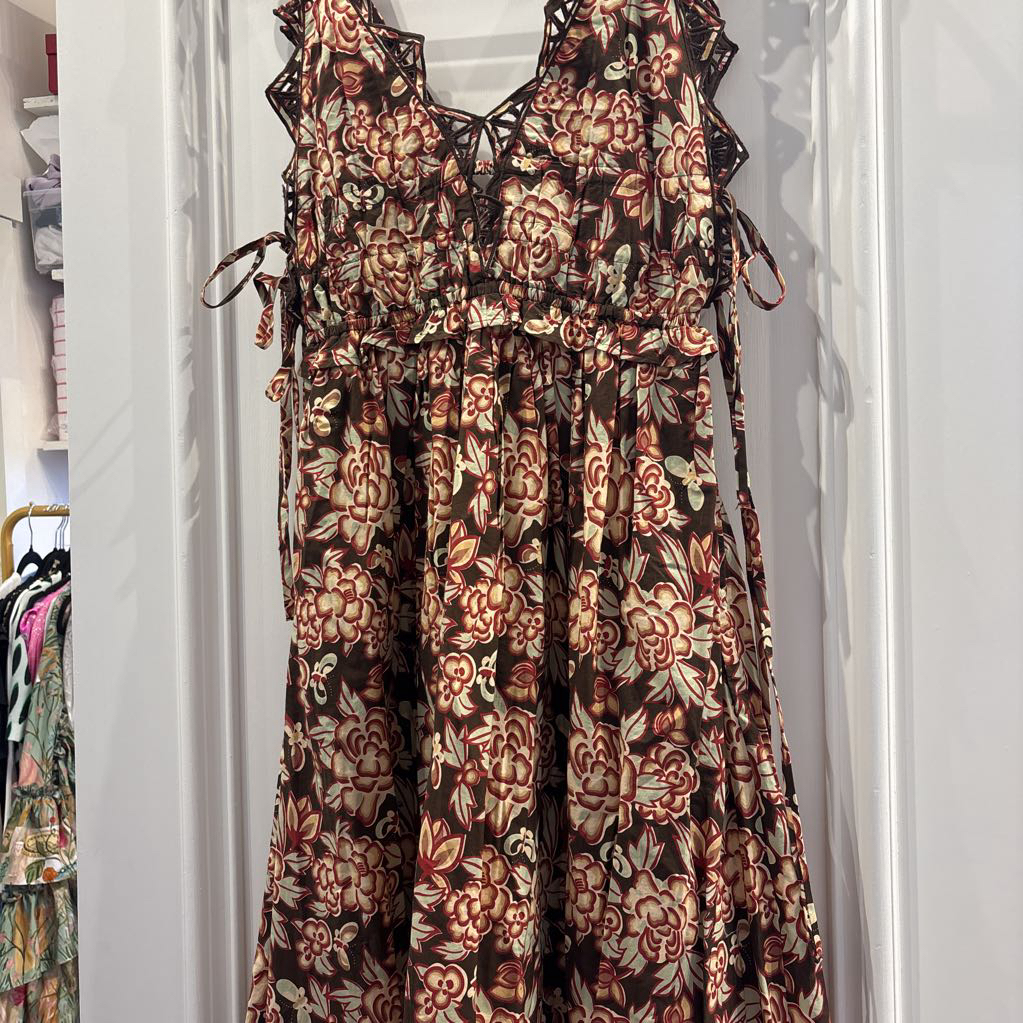 Brown Cotton Floral Dress (NWT)