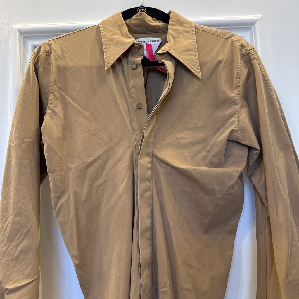 Bottega Veneta Brown Washed Cotton Dress, 36