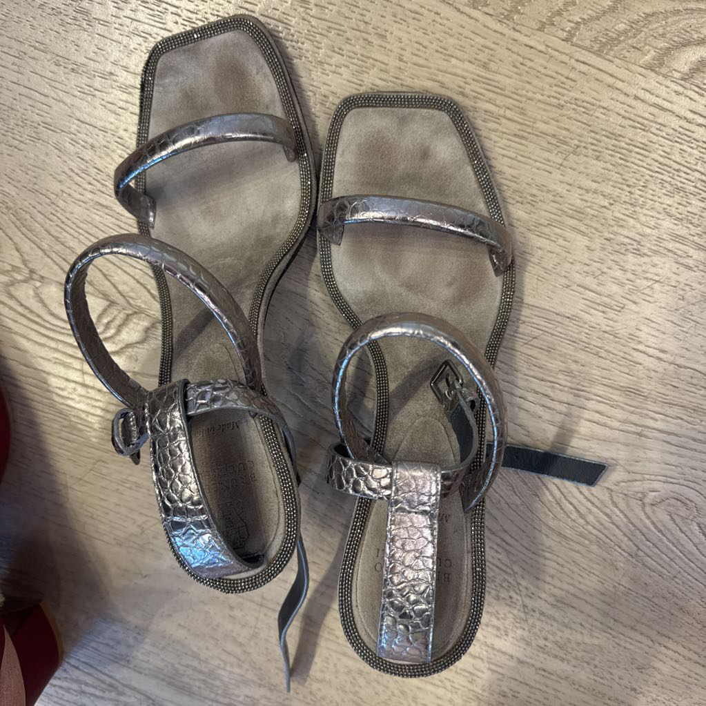 Metallic Strappy Shoe