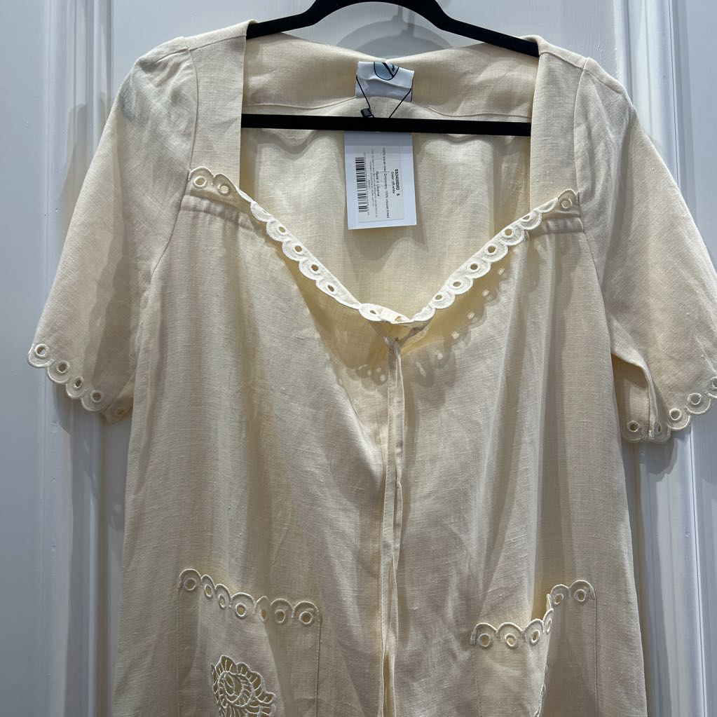 Sleeper Brand Cream Dress Linen