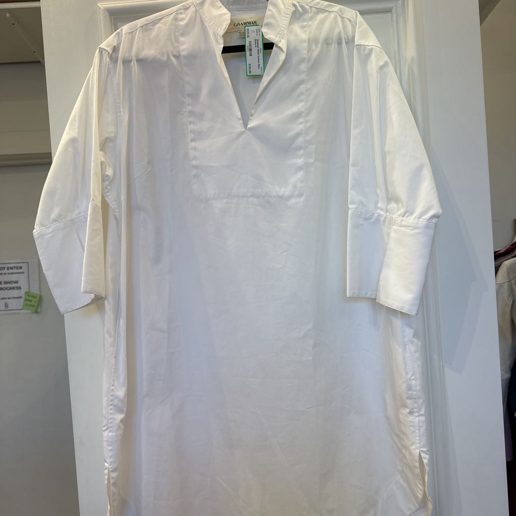 White Cotton Shirt Dress