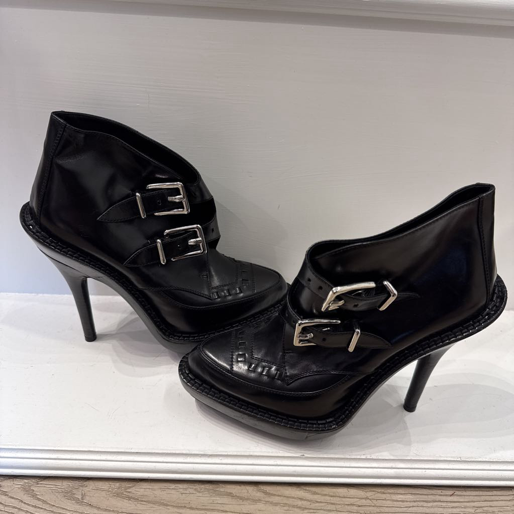 Fall 2009 Leather Buckle Heel Boot