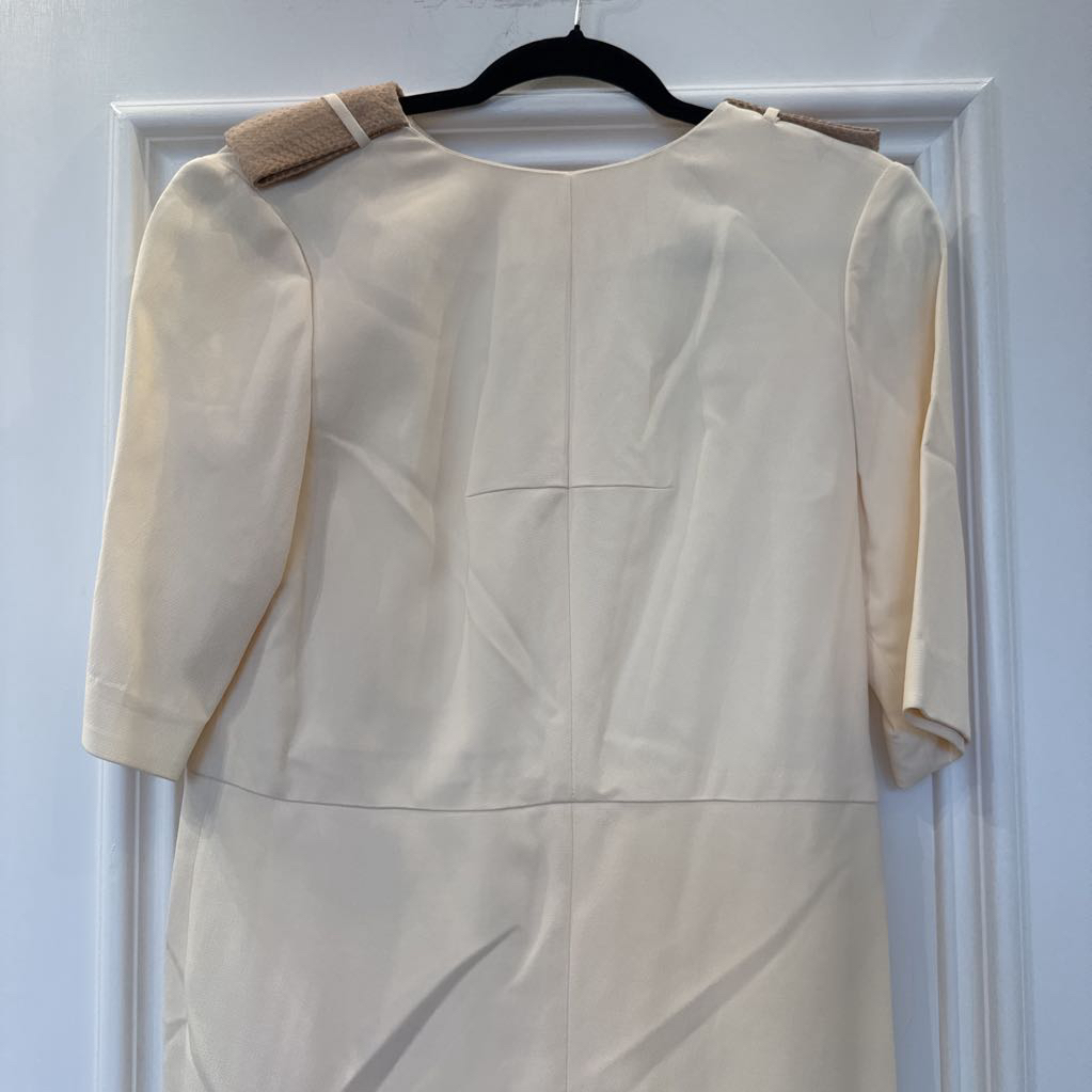 2013 Cream Dress W/ Leather Shoulder Detail (NWT)