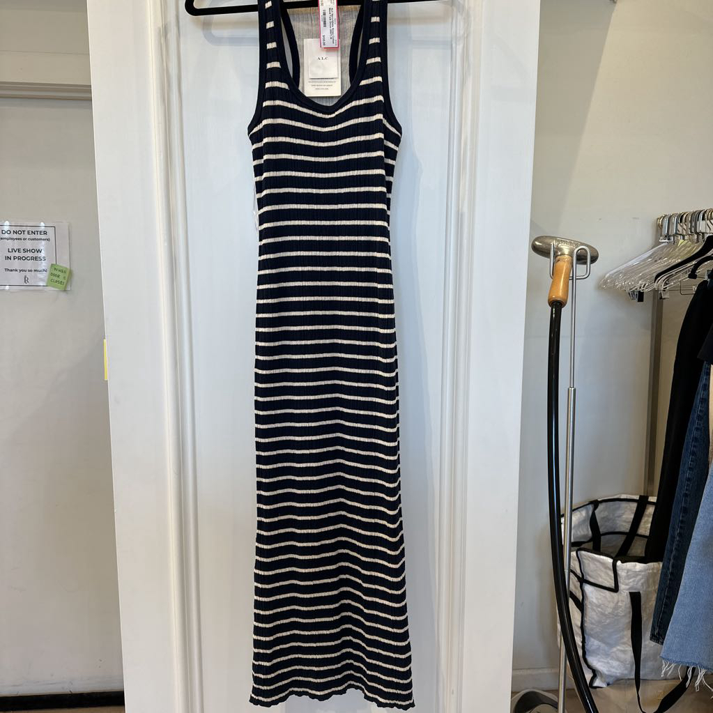 Navy/White Stripe Cotton Blend Tank Dress (NWT)