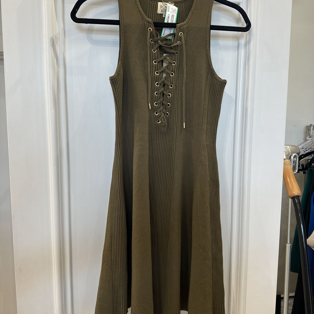 Olive Viscose Ribbed Dress(NWT)