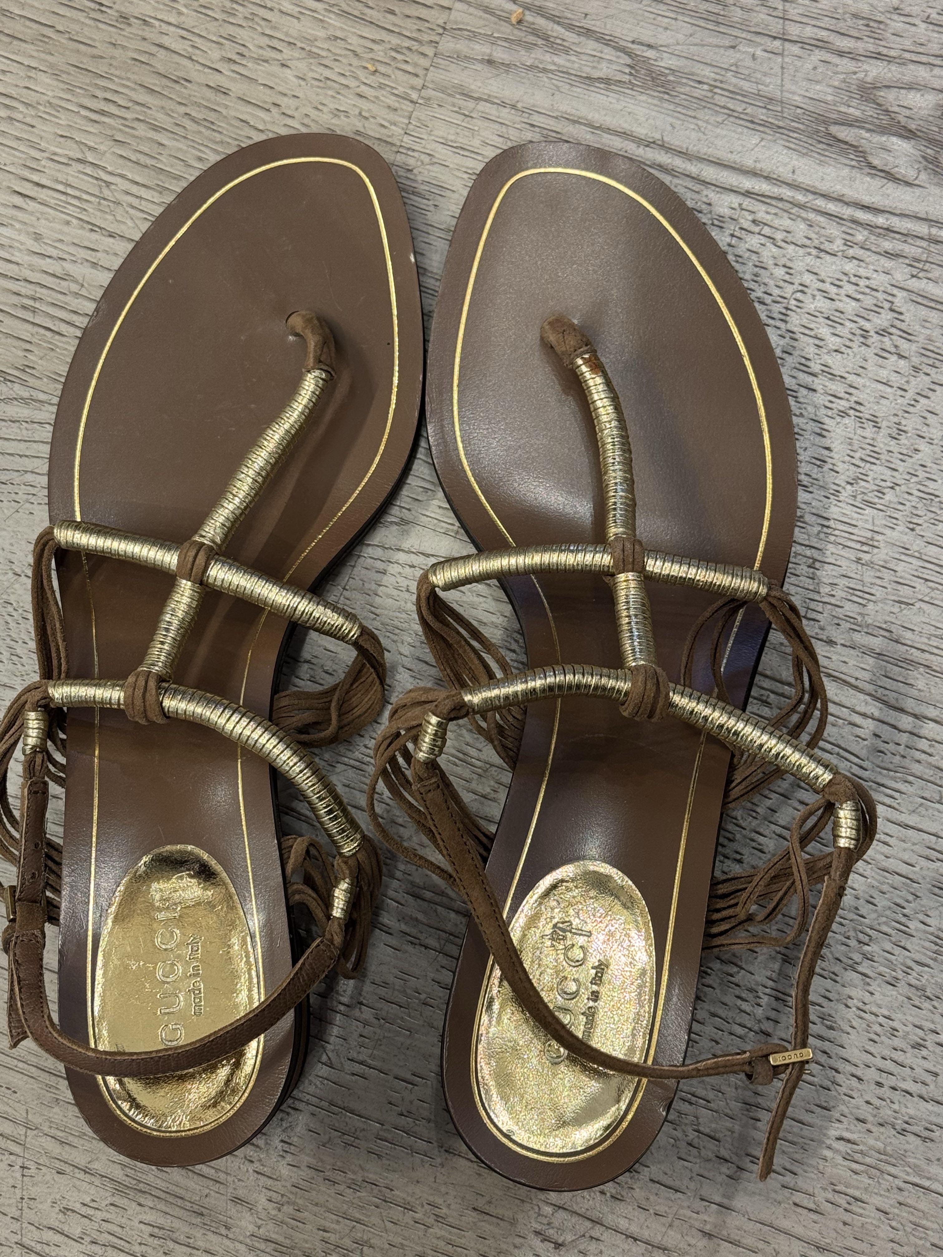 Brown/Gold Sandals