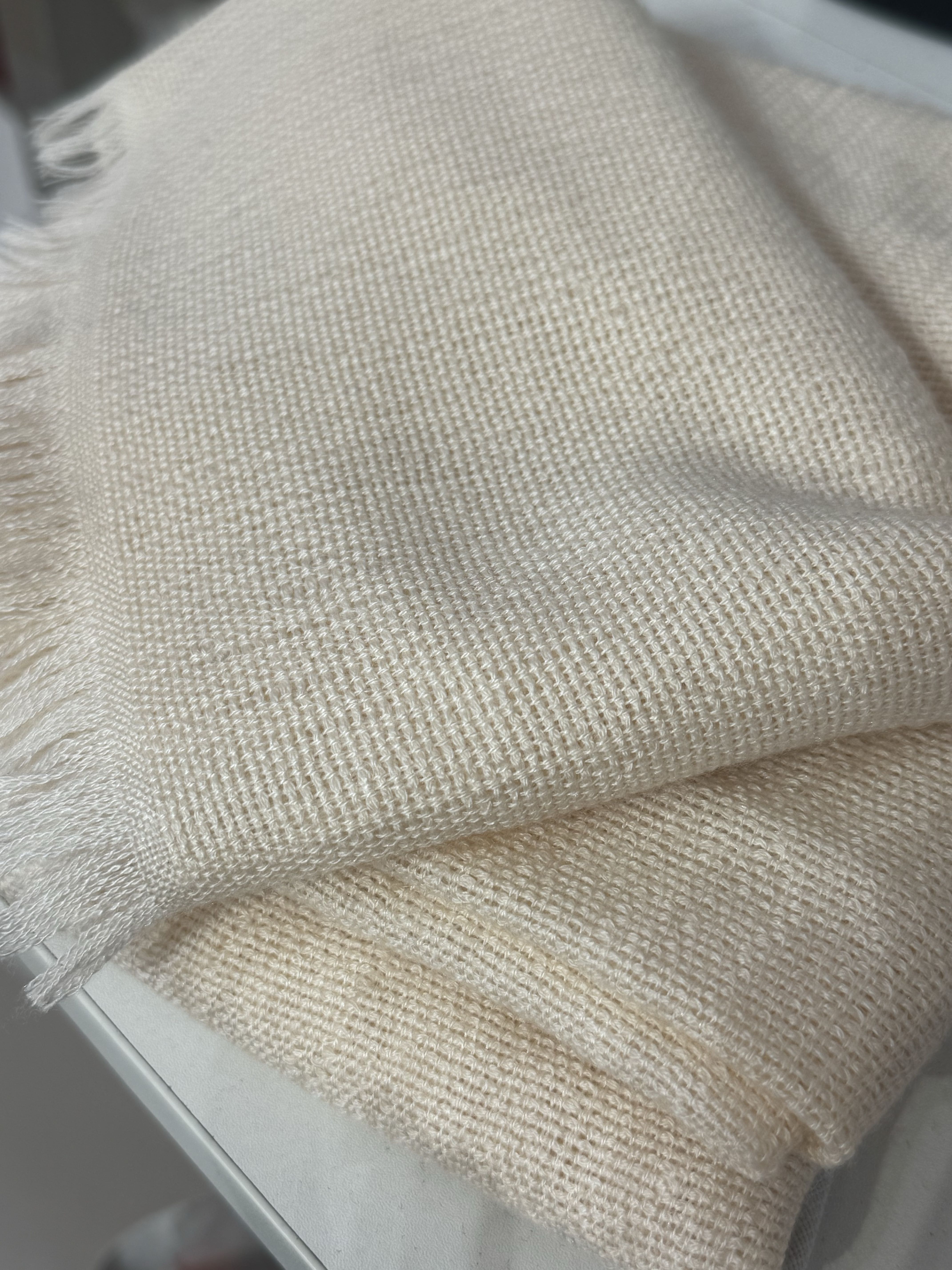 Cream Sequin Embellished Scarf (est 1000)