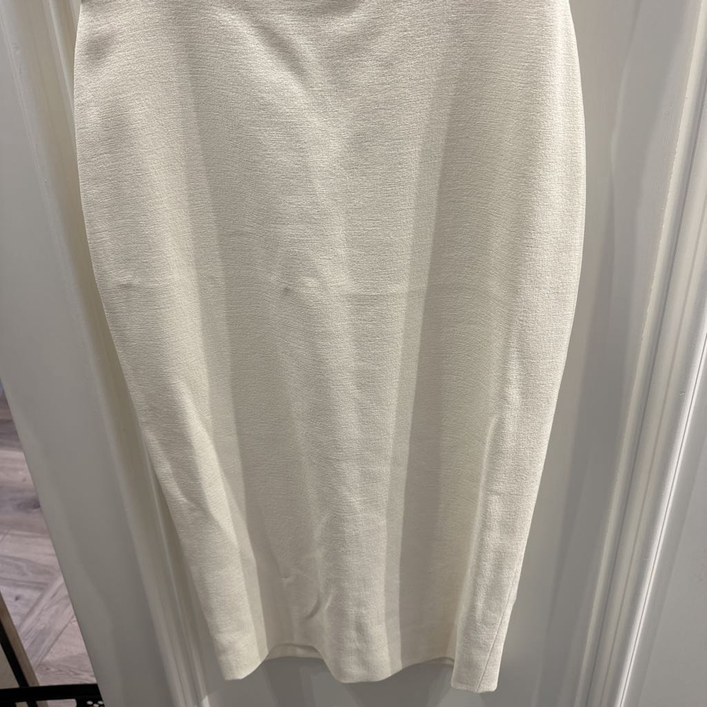 Cream Viscose/Cotton Knee Length Dress w/ Sequin Detail