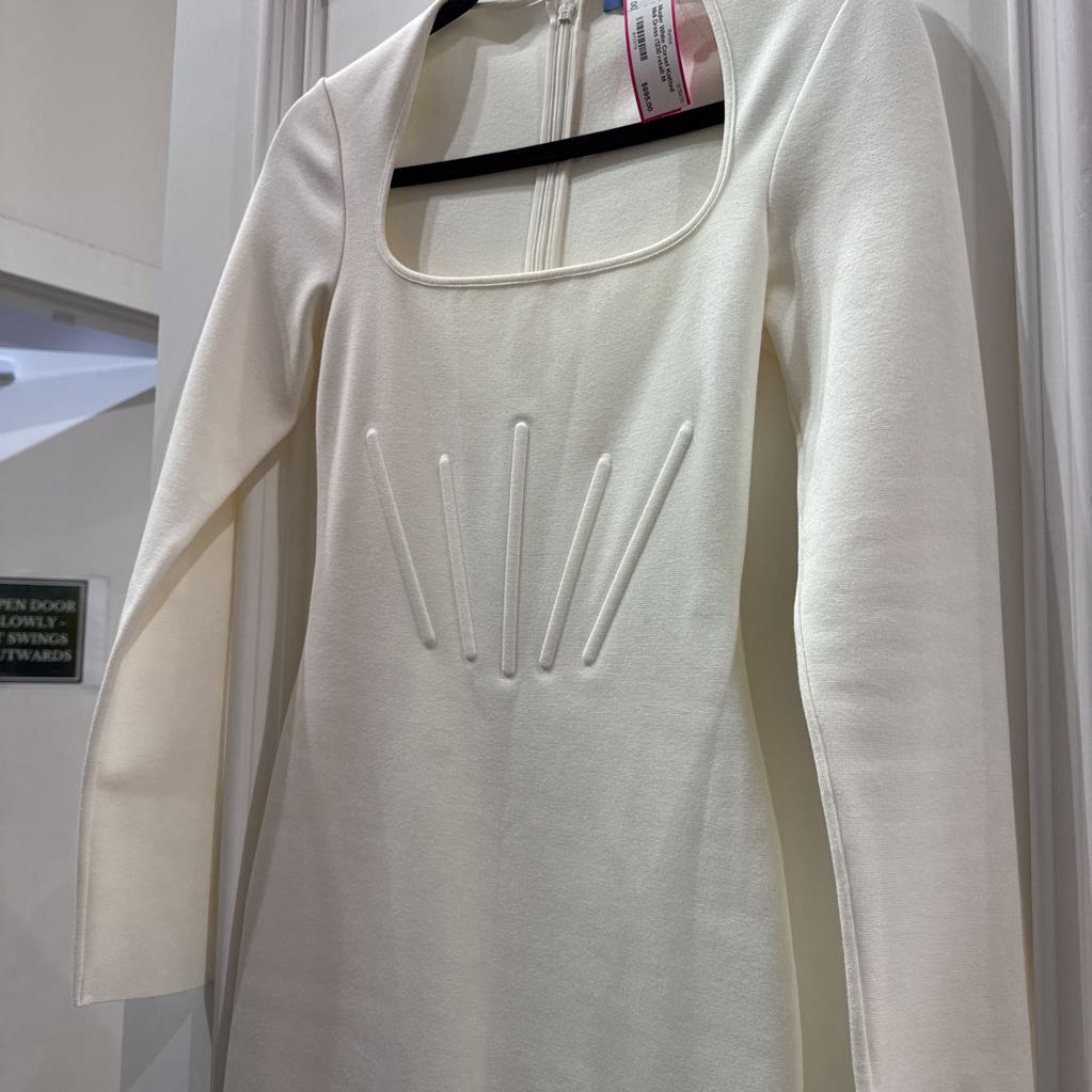 White Corset Knitted Midi Dress (1230 retail)