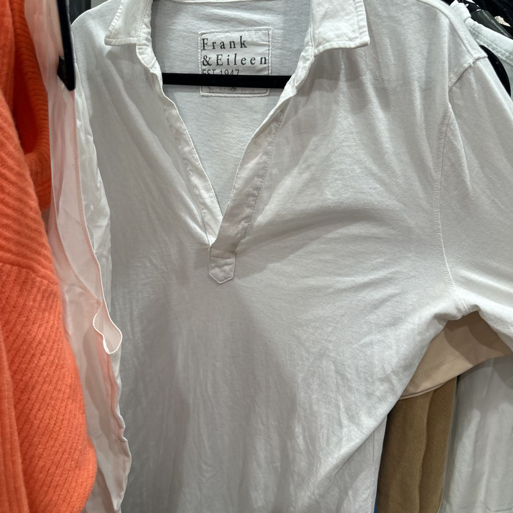 NWT White LS Cotton Collared Dress