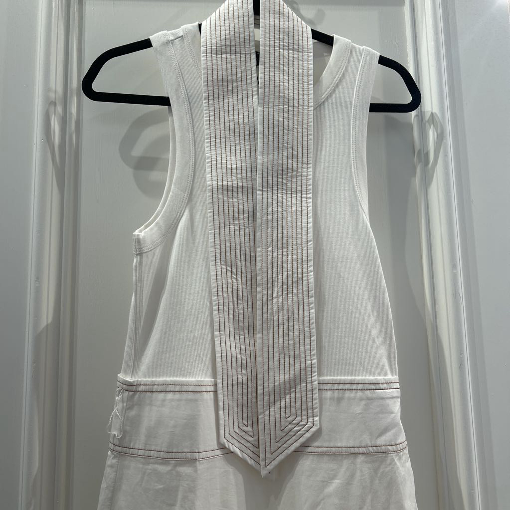 White Cotton Tiered Midi Dress (NWT 398)