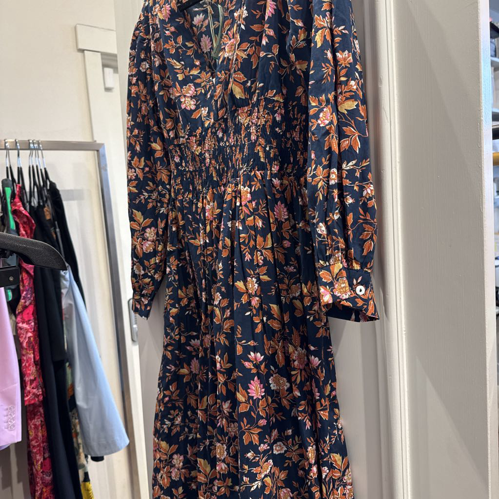 Navy Floral Maxi Dress (NWT)
