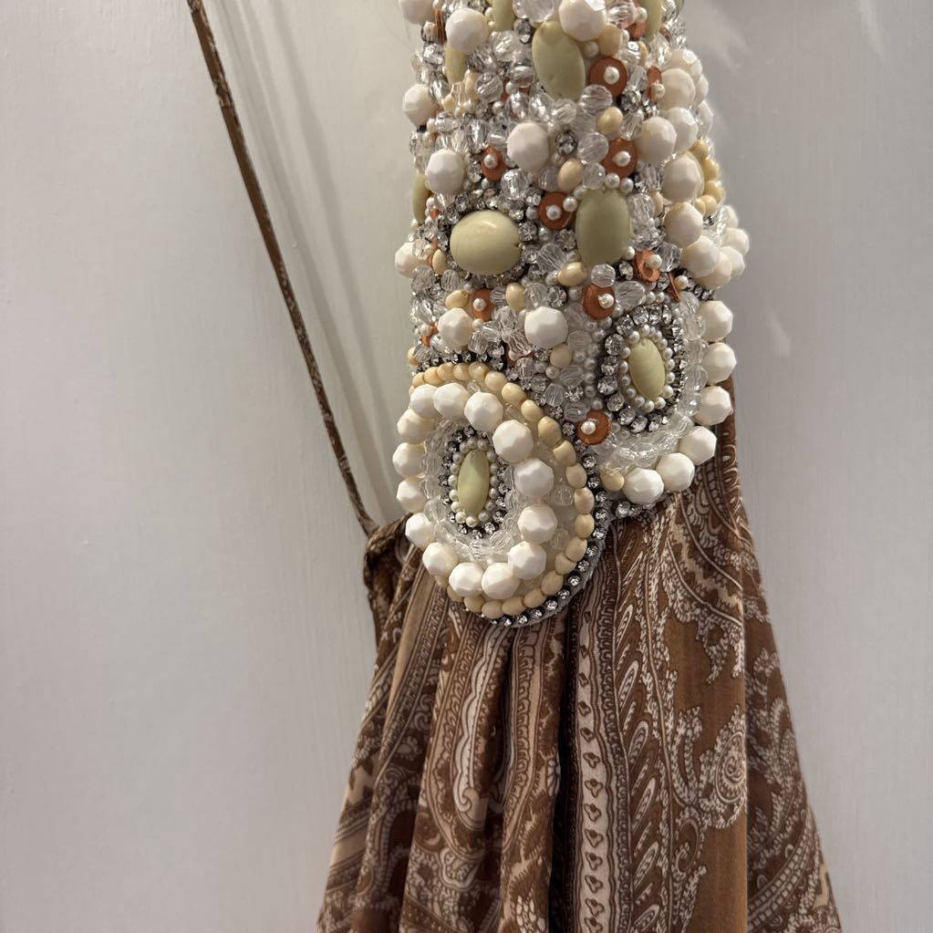 Haute Hippie Embroidered Brown Silk(Nwt)(695)