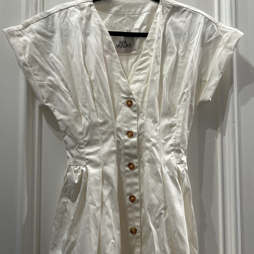 Kika Vargas White Button Down With Pleats