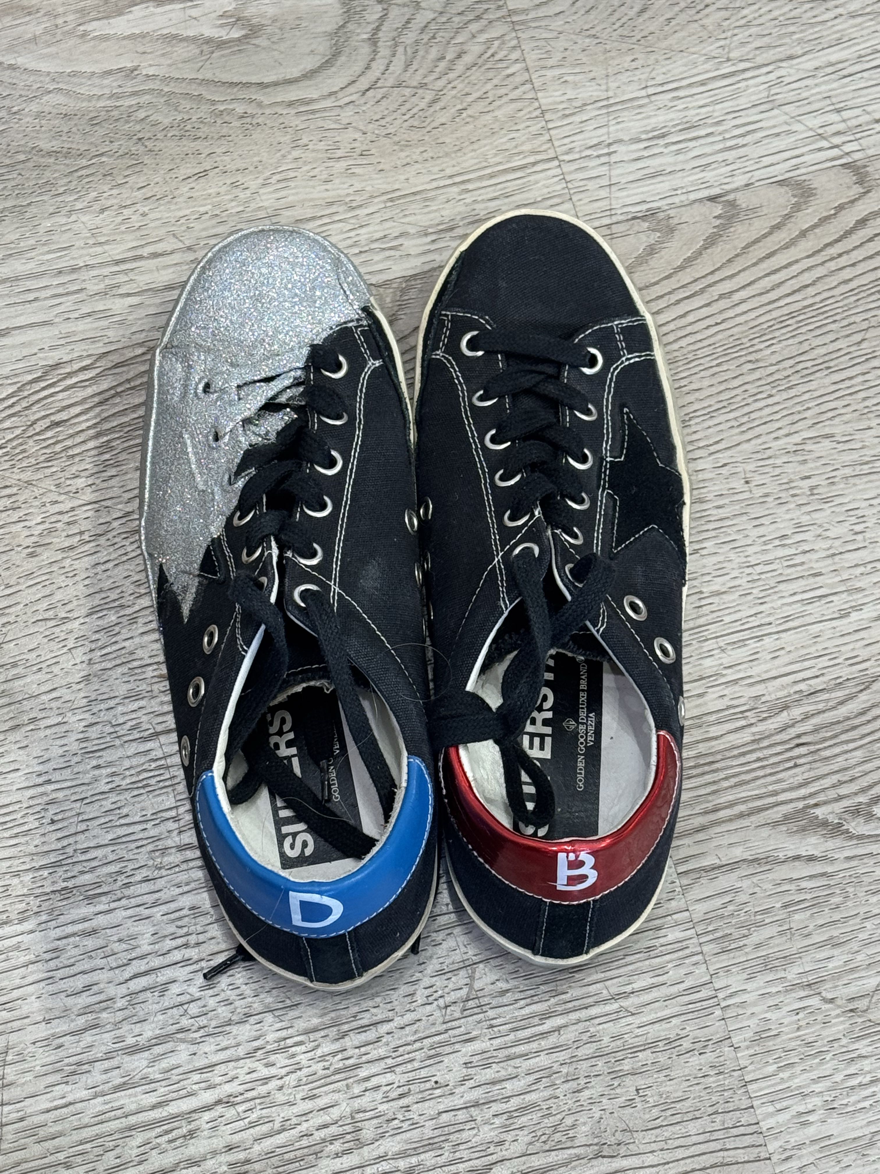Black/Silver Glitter Sneakers