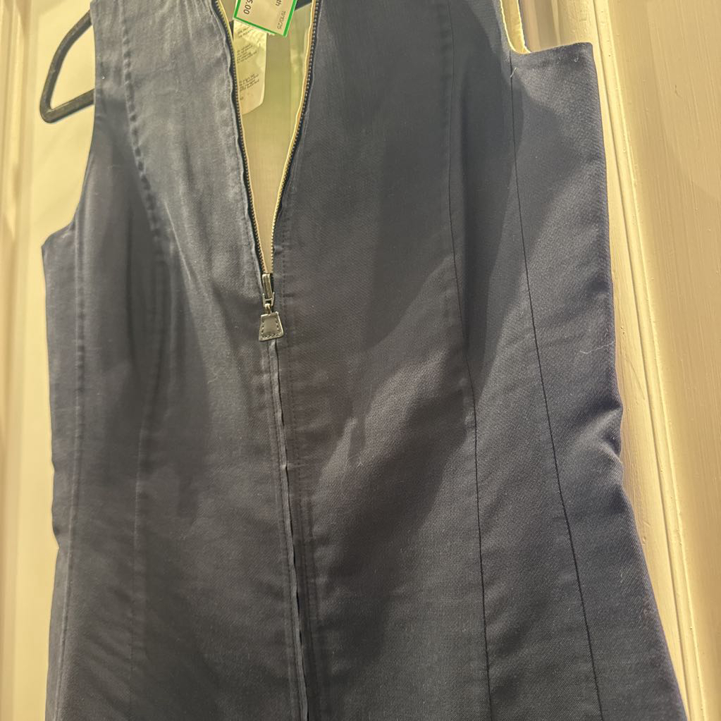 Navy Cotton Sheath Dress