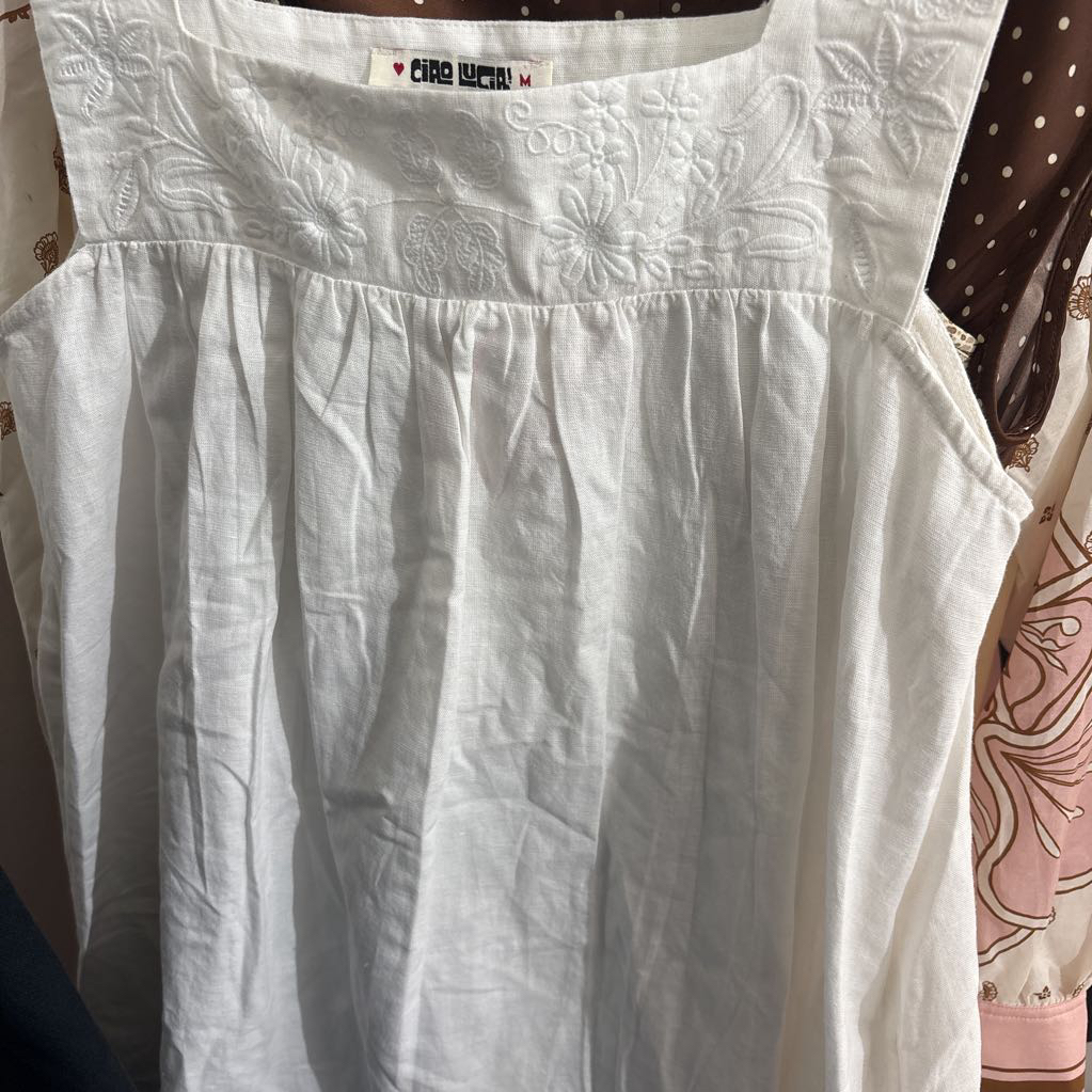 White Cotton Mini Dress