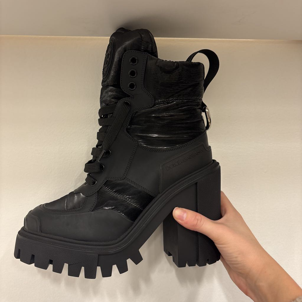 Black Puff Combat Boot