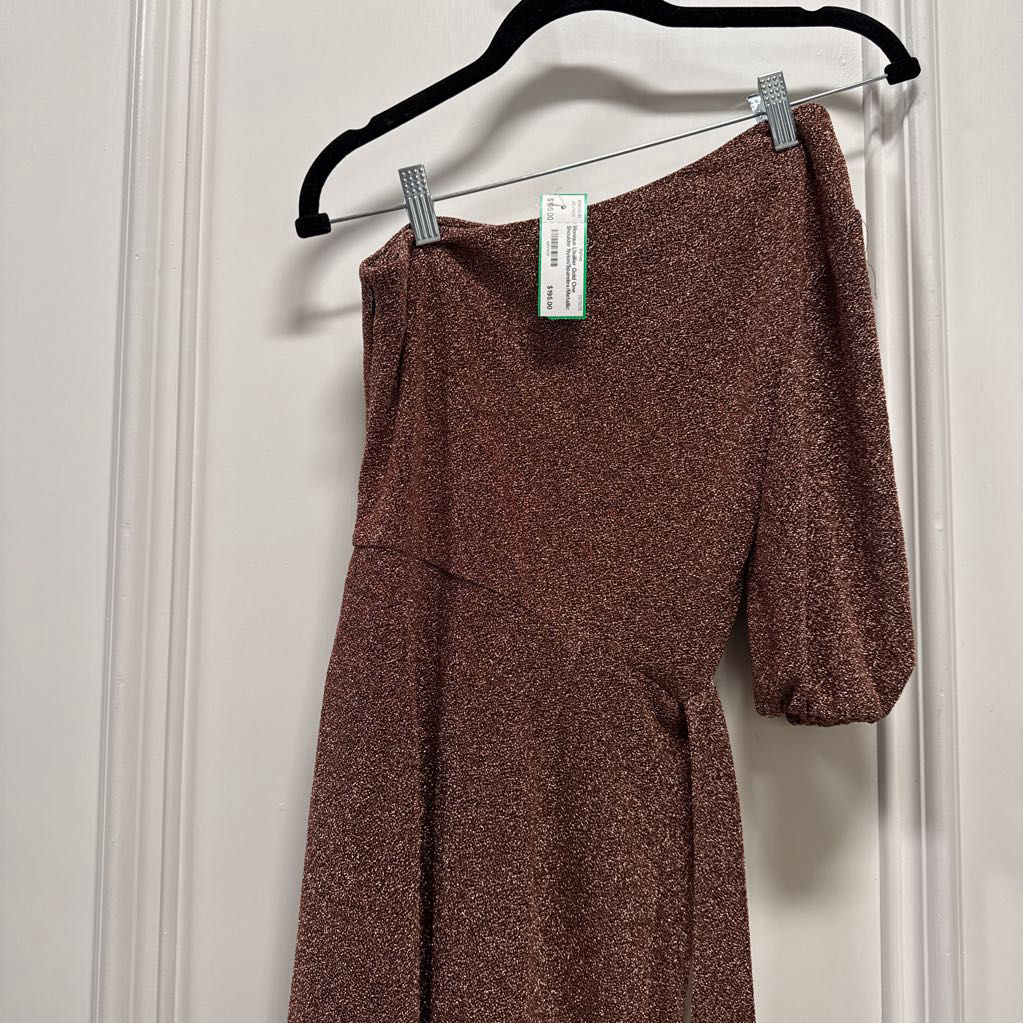 Gold One Shoulder Nylon/Spandex/Metallic