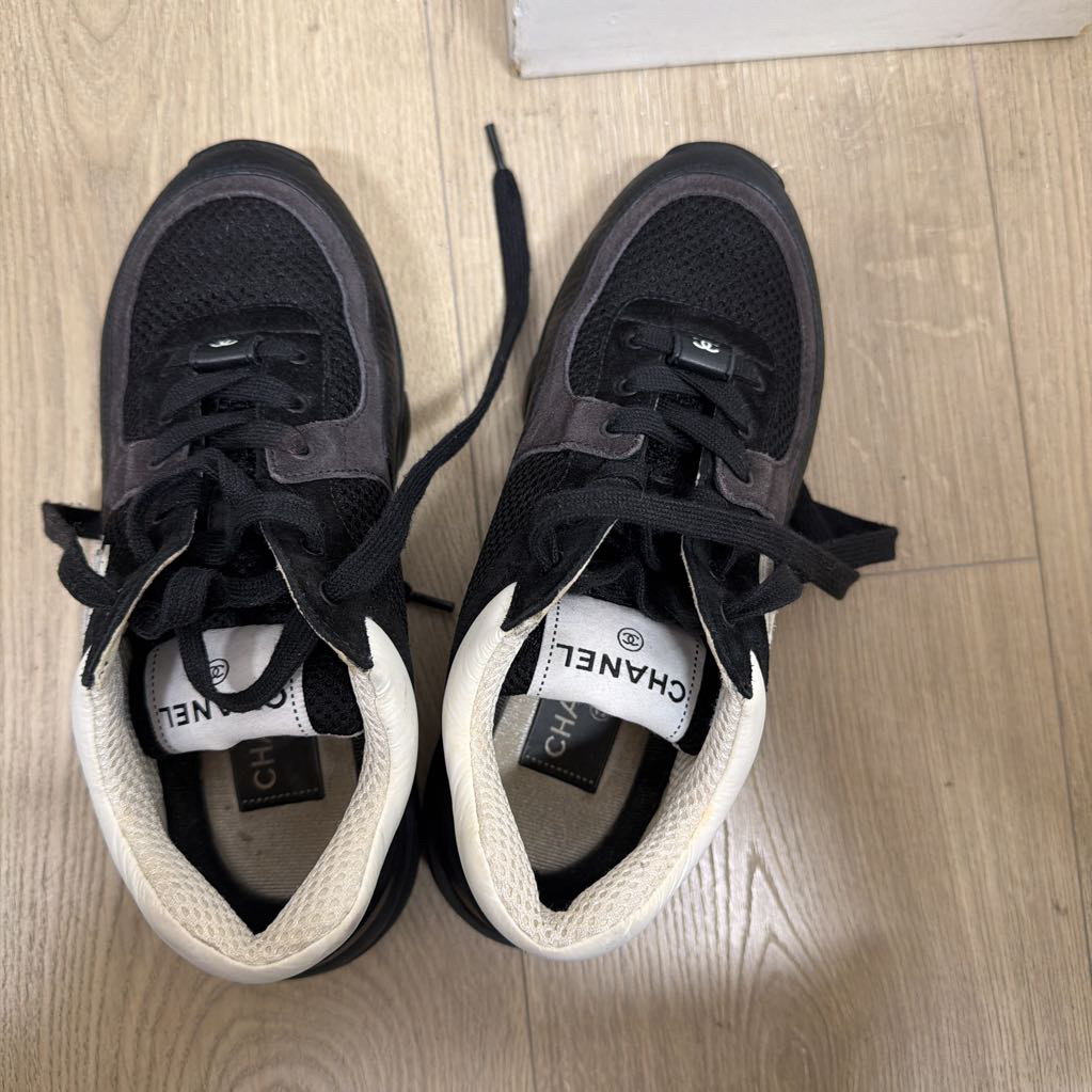 Black And White Calfskin Sneakers