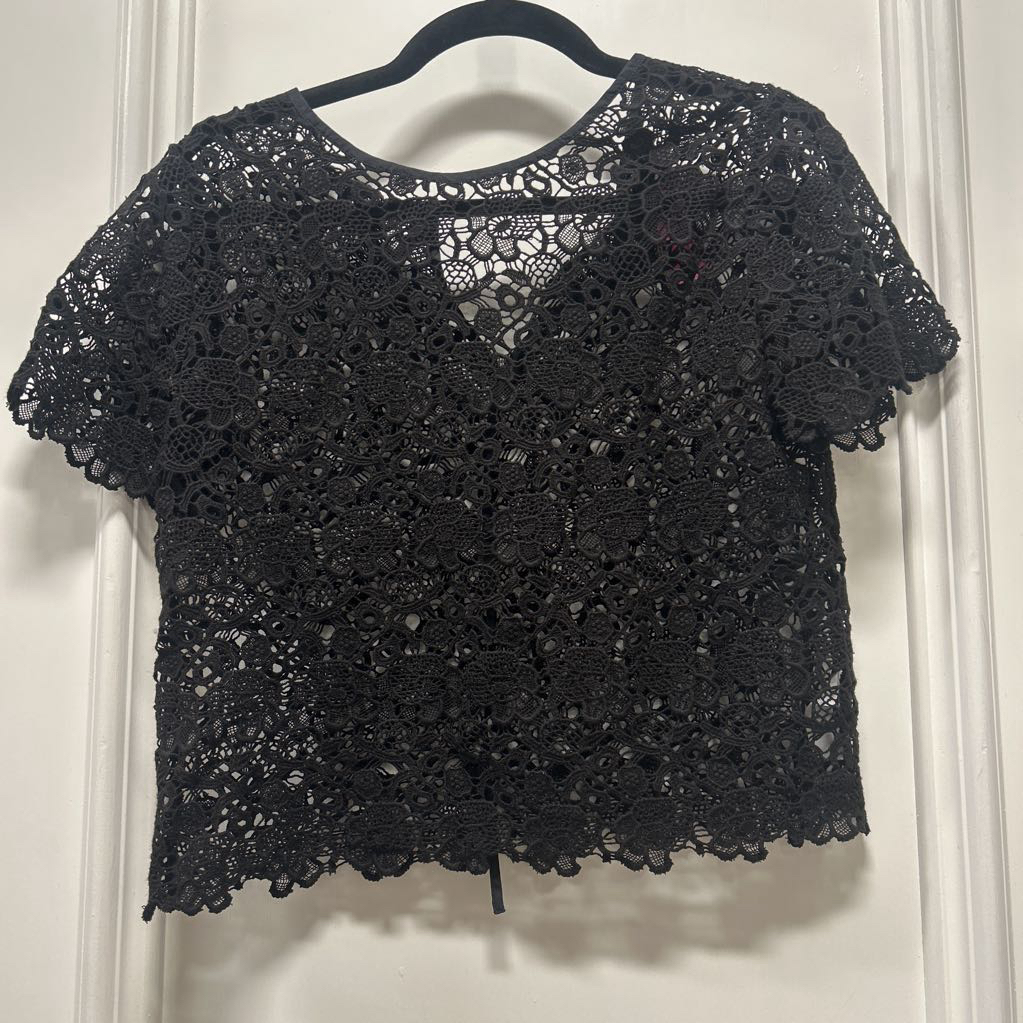 Black Lace Top + Skirt SET