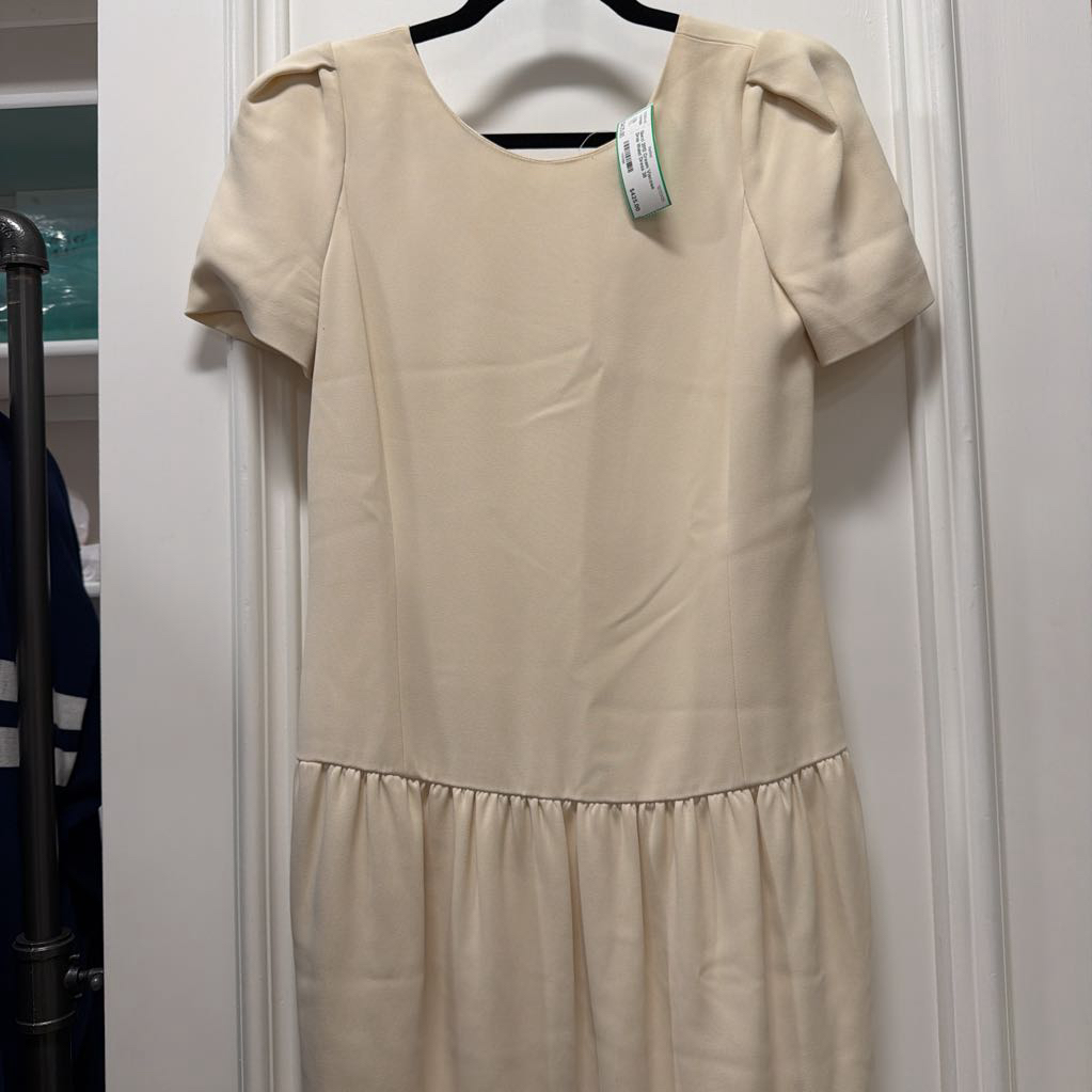 2012 Cream Viscose Drop Waist Dress