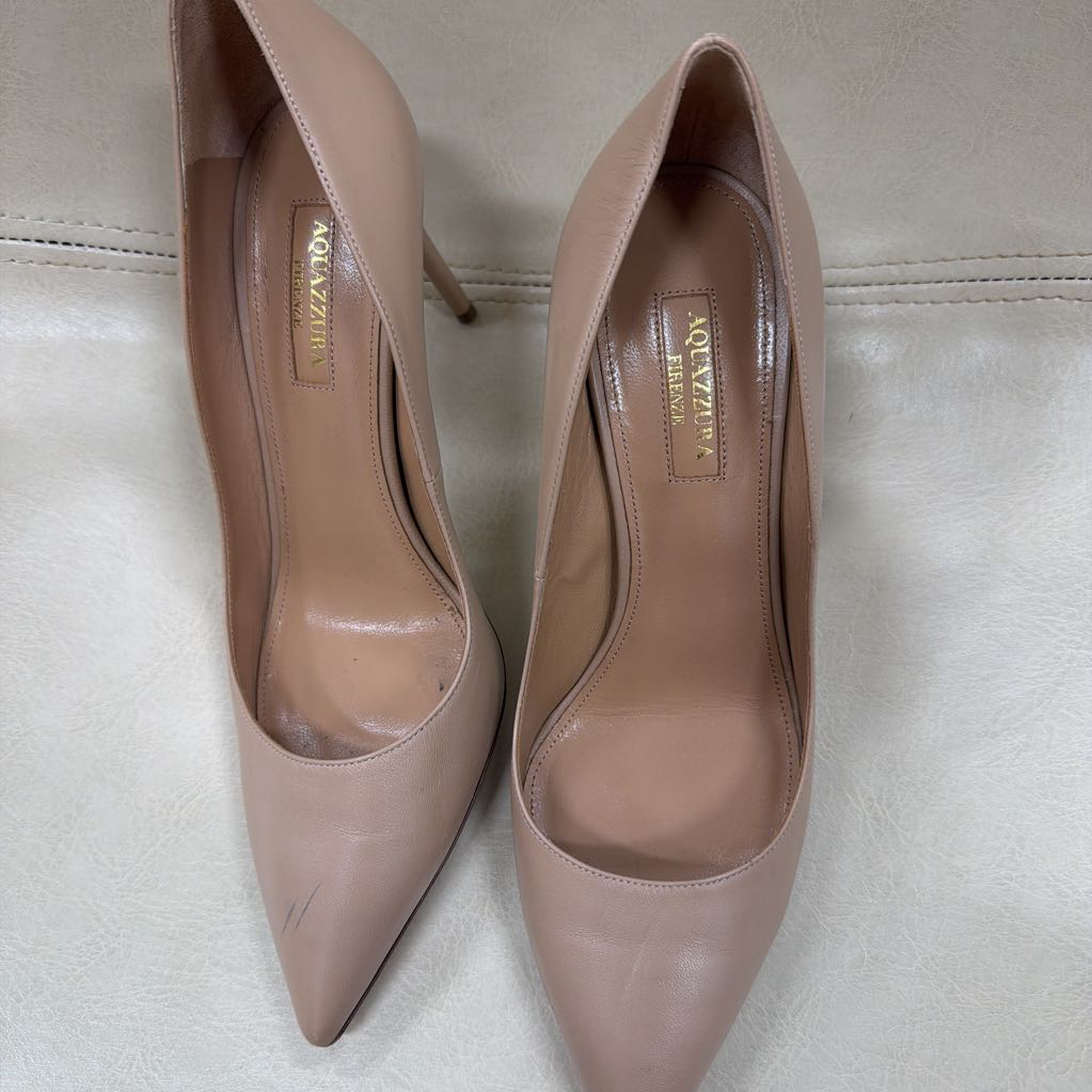 Nude Leather Pump, 37.5