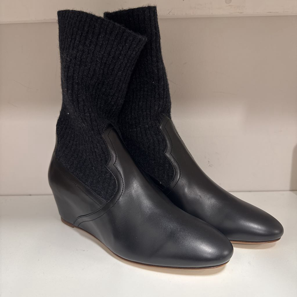 NEW "Hobbes" Knit Sock Ankle Wedge Boot