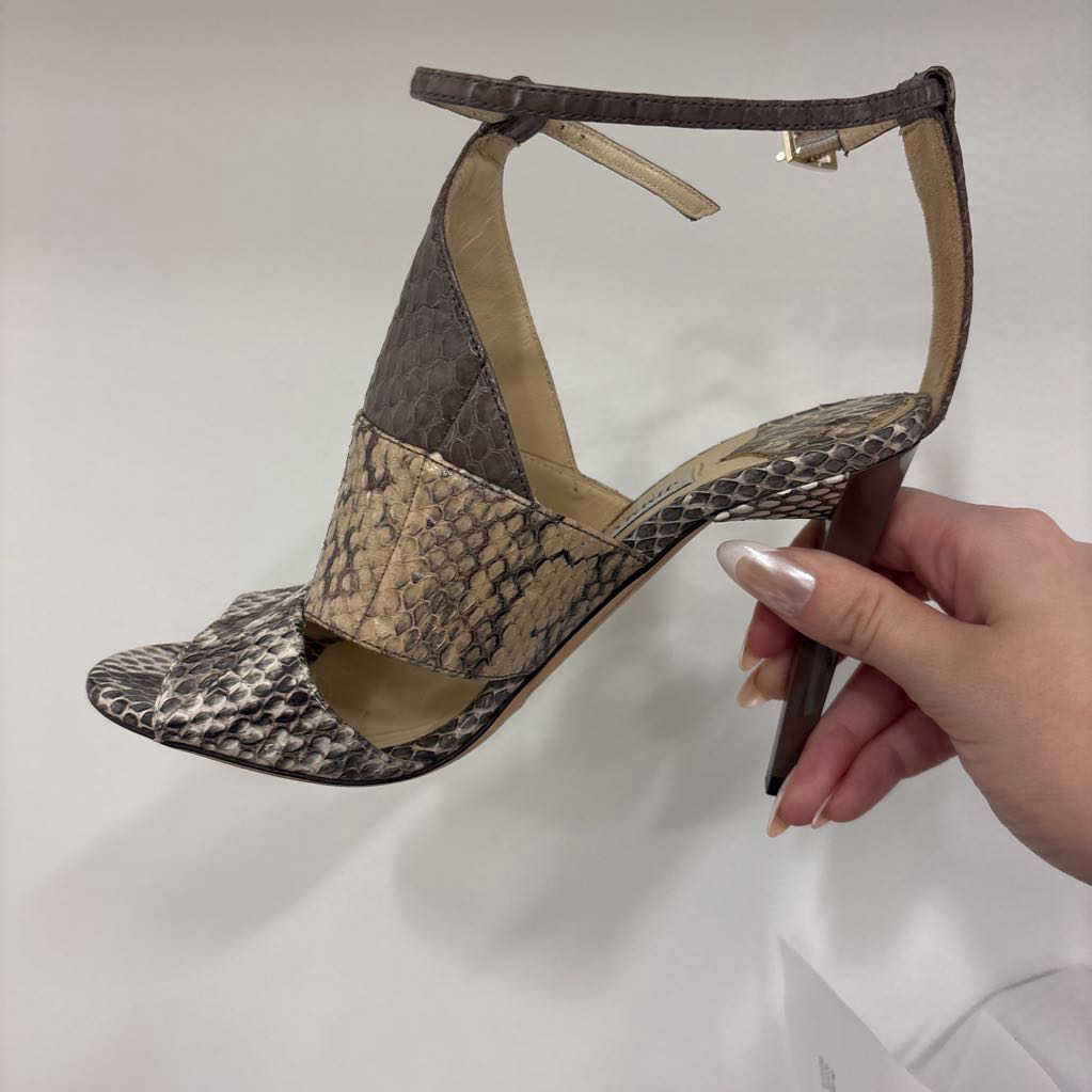 Snake Skin Strap Heels