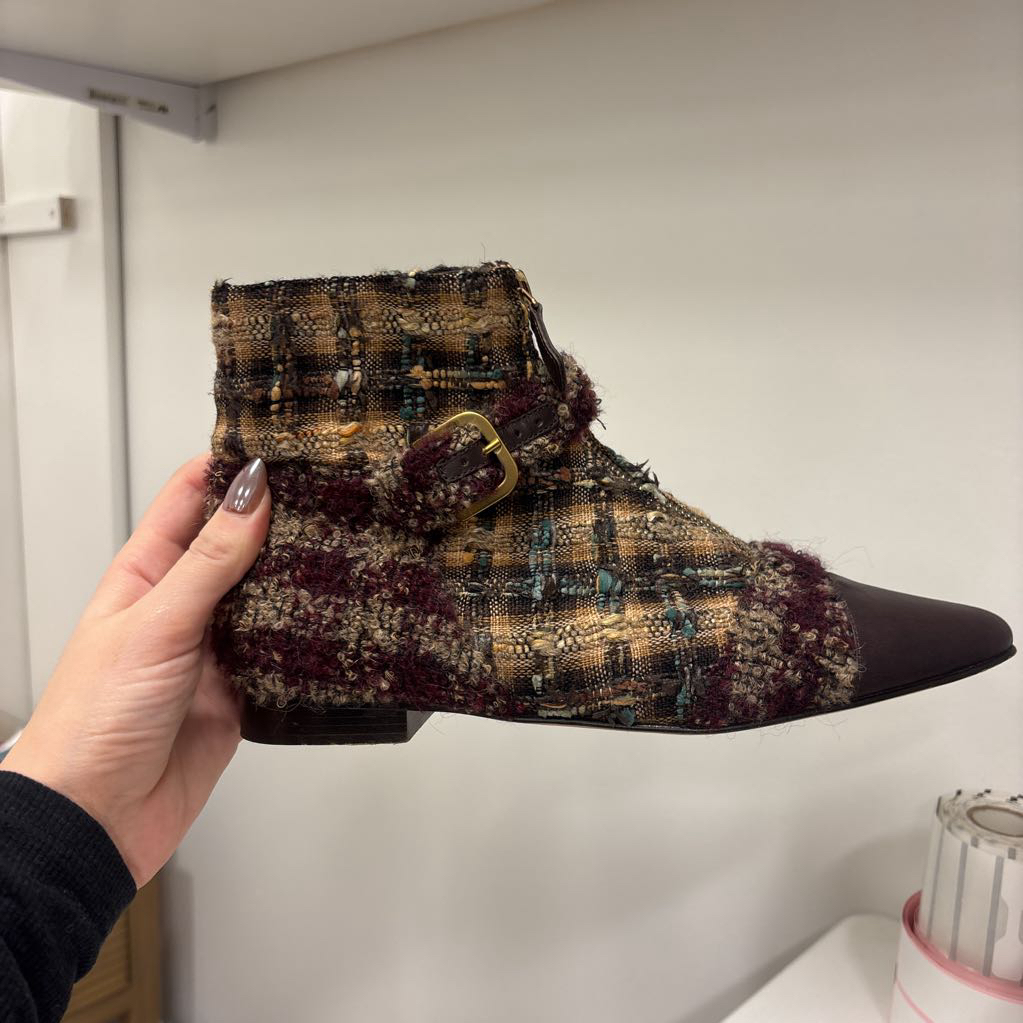 Brown Tweed Kitten Heel