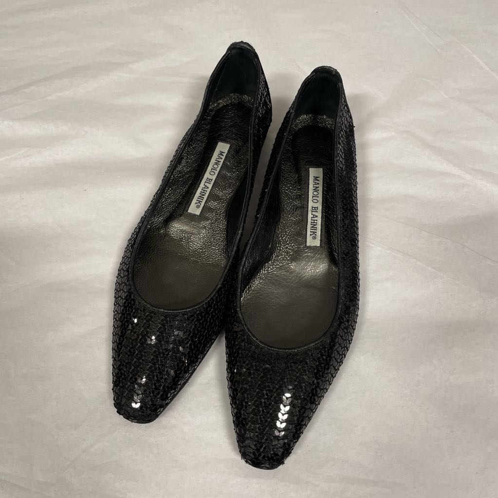 Black Sequin Flats (37.5)