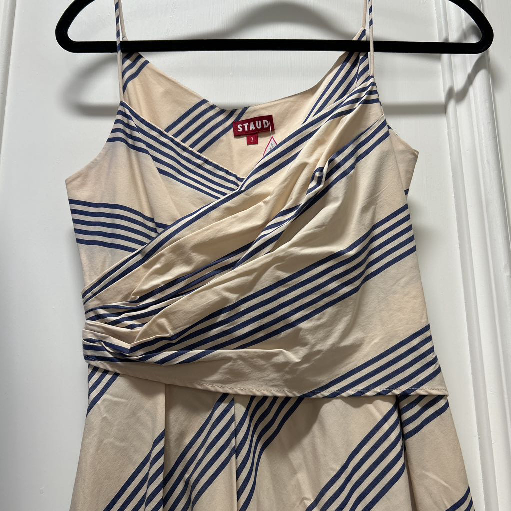 Beige/Navy Cotton Sun Dress