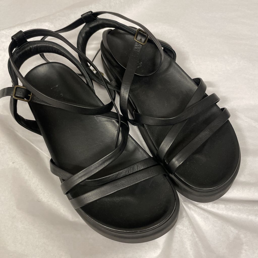 black strappy platform sandals (40)