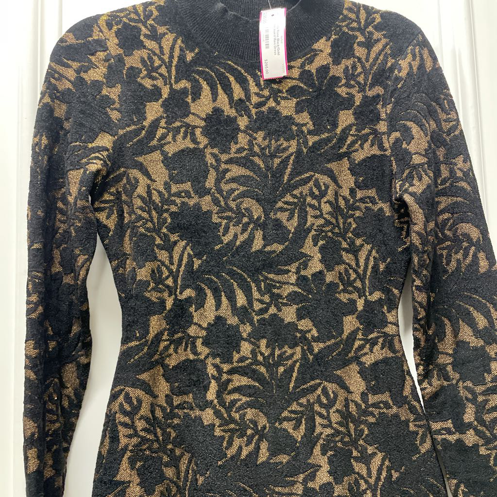 Black/Gold Jacquard Maxi Dress