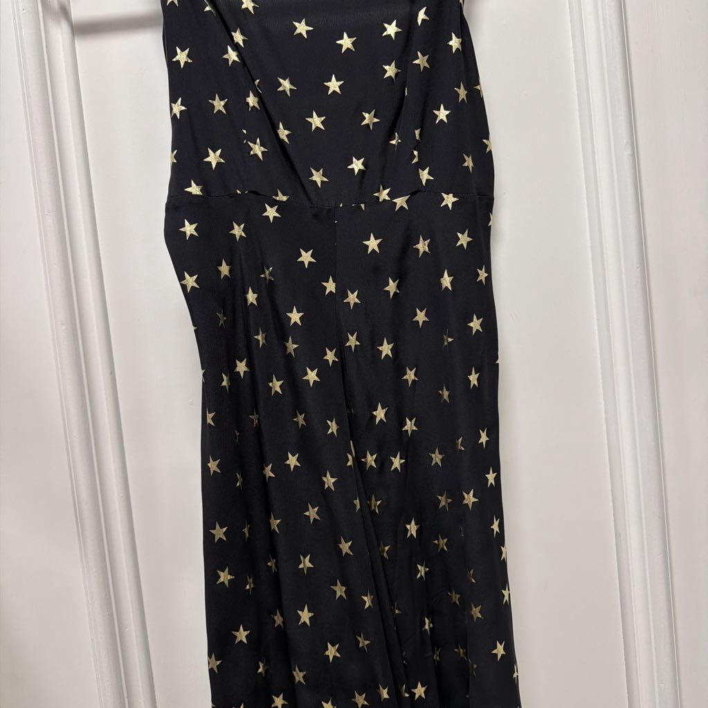 Black/Gold Star Silk Dress