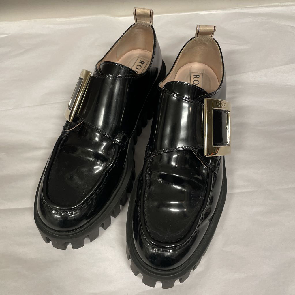 Black Patent Leather Chunky Loafers (40.5)