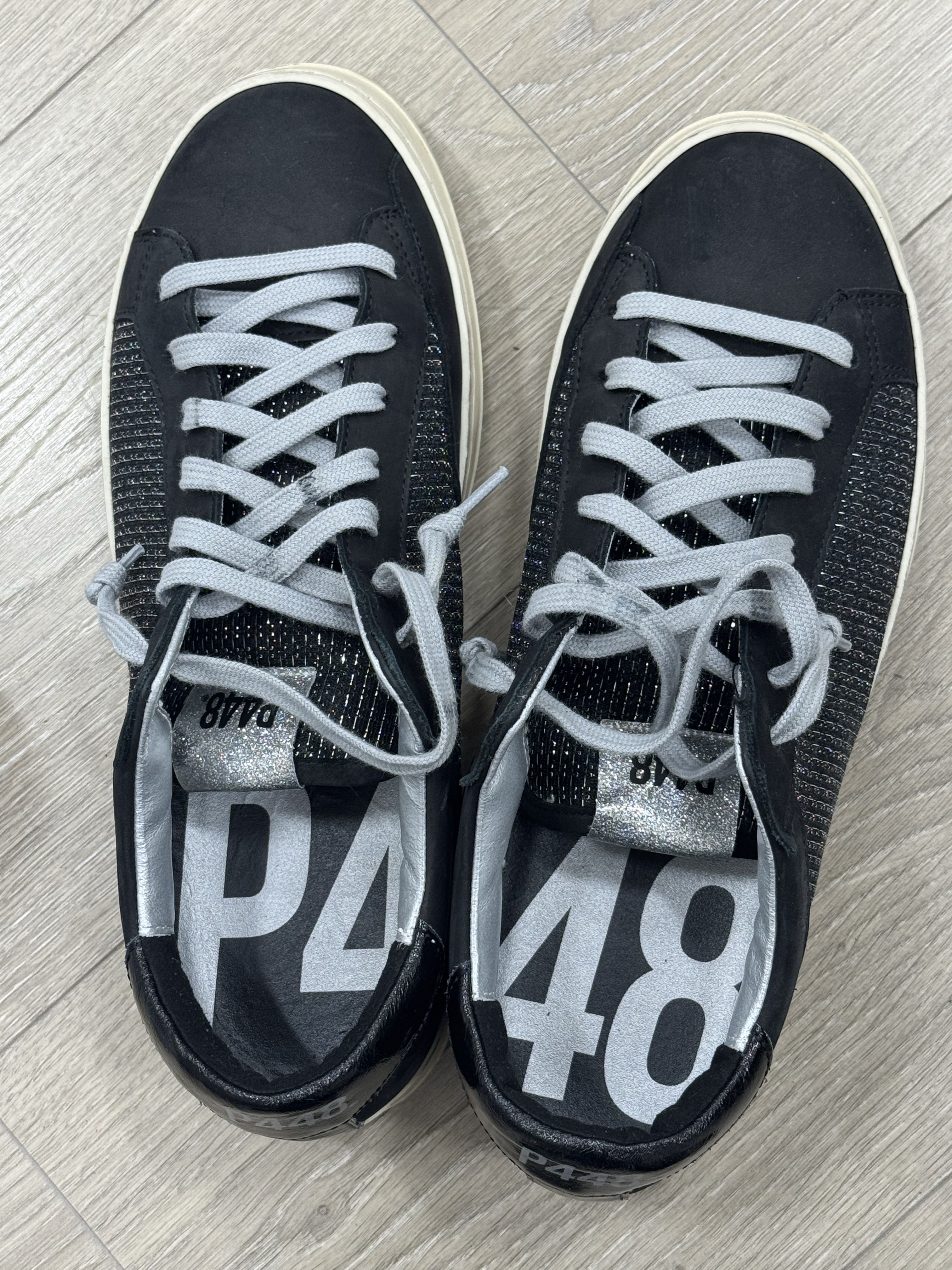 Black/Silver Thread Sneakers (est 298)