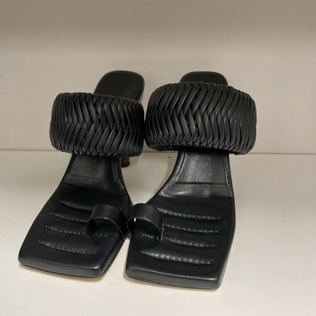 Black Leather Sandals