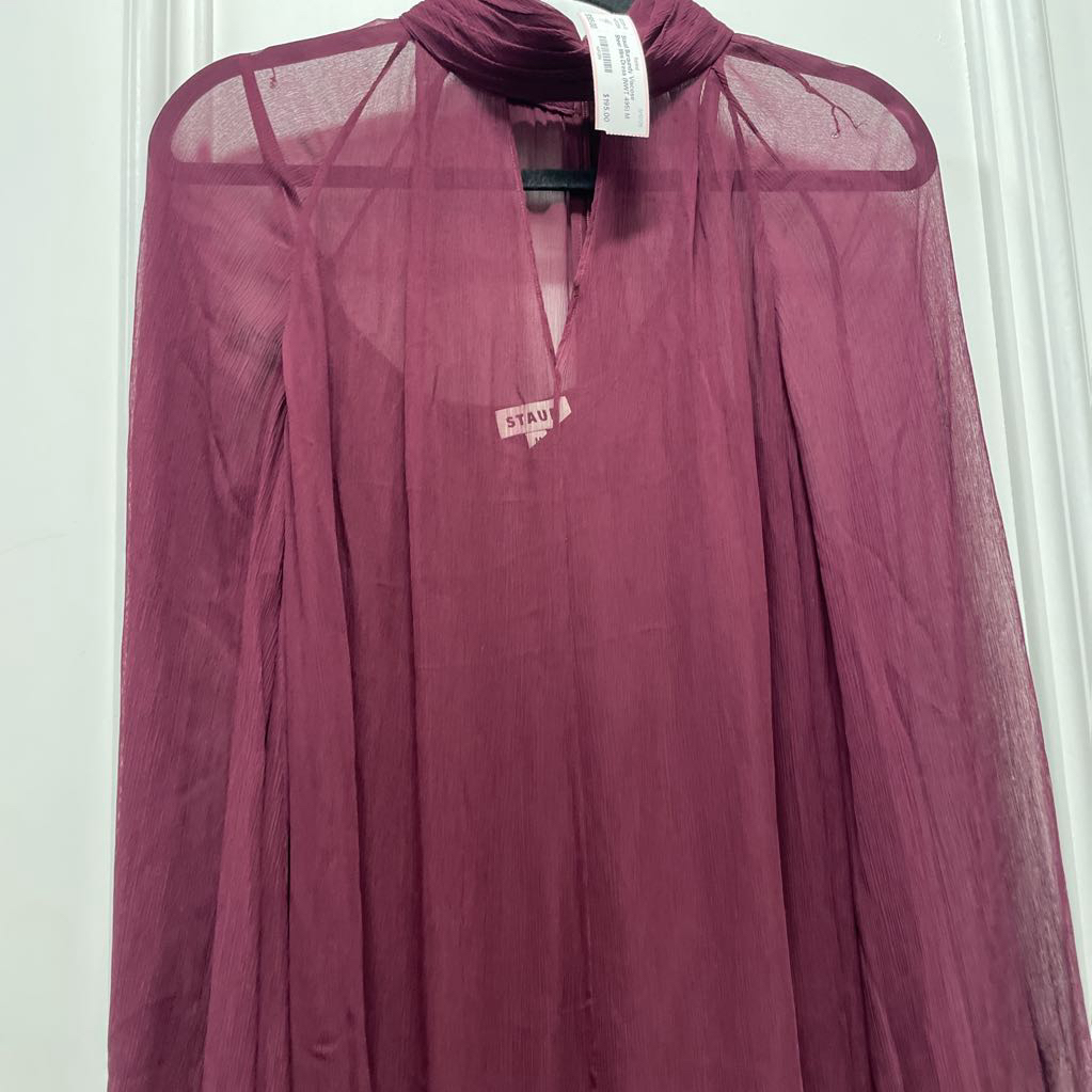 Burgundy Viscose Sheer Mini Dress (NWT 495)