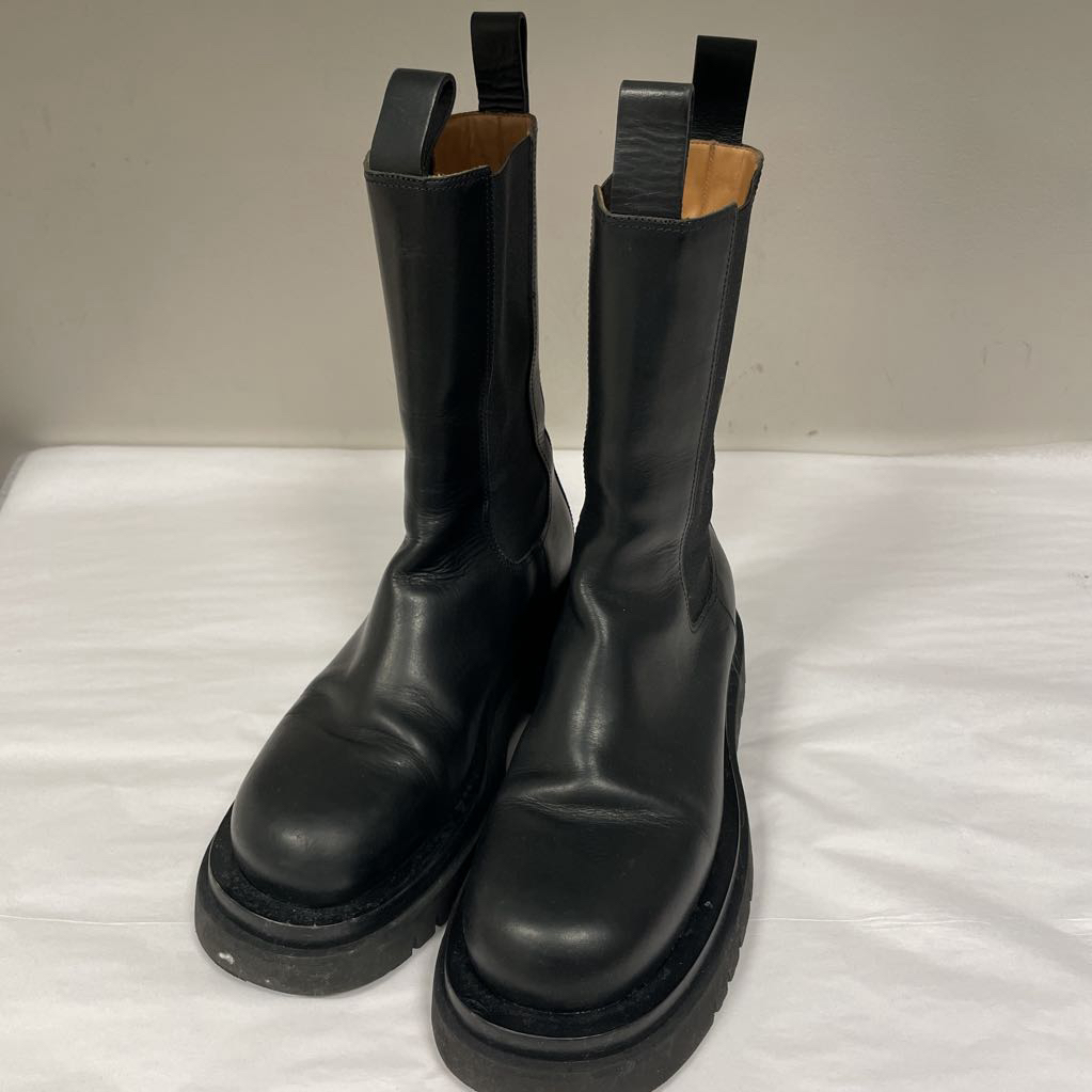 Black Leather Combat Boots (40)