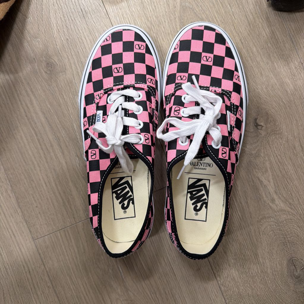 Vans/Valentino Pink /Black Checkered Sneakers