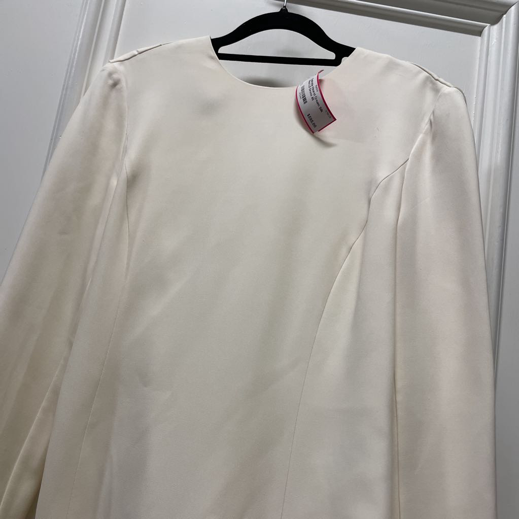 Cream Silk Maxi LS Dress