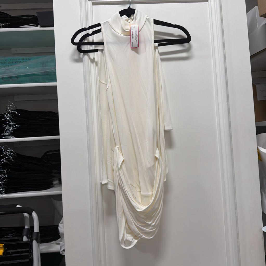 White Halter Neck Sleeveless Dress