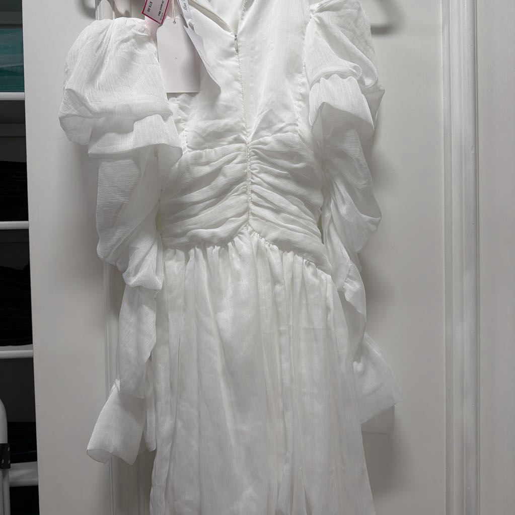 White Draped Mini Dress (NWT)