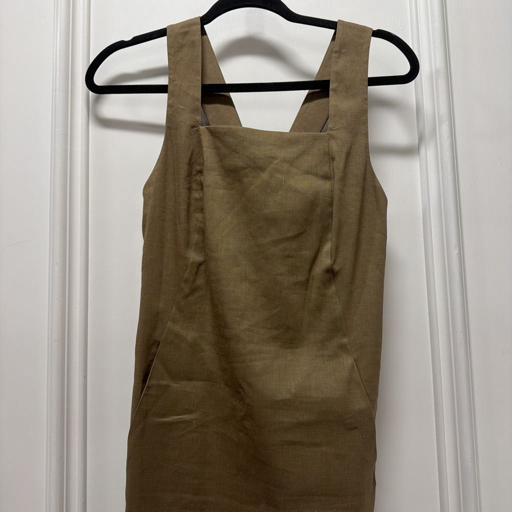 NWT Brown Wool/Linen Tank Mini Dress