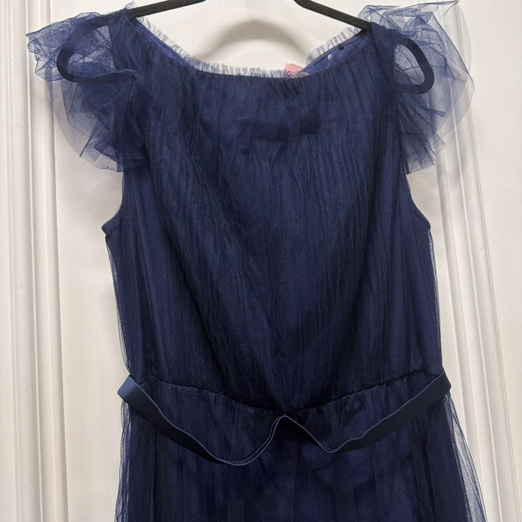 Navy Tulle Midi Dress