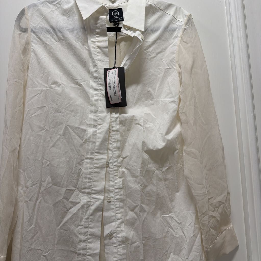White Cotton/Silk Shirt Dress
