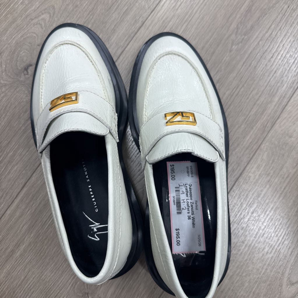 White Leather Loafers