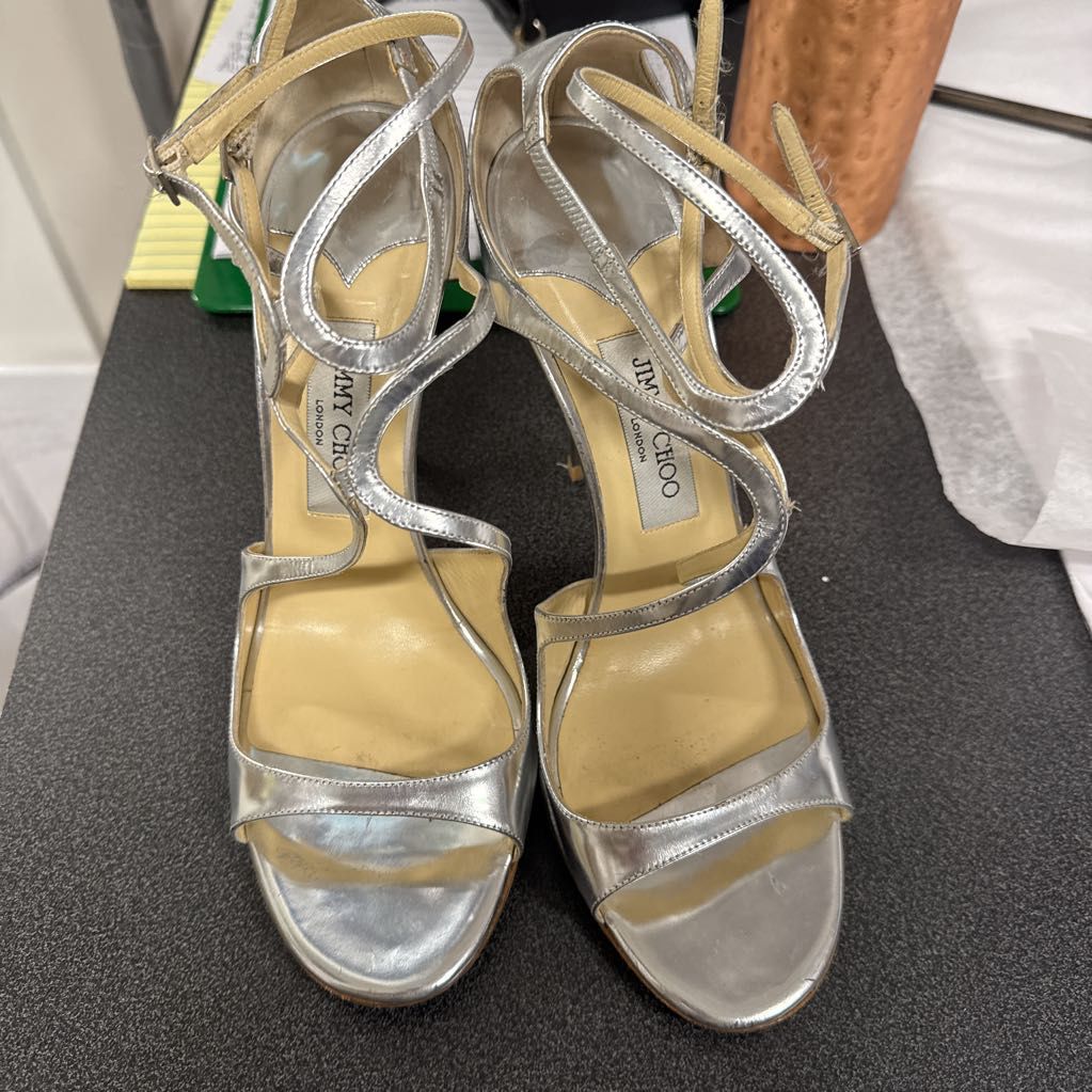Silver Strappy Pumps (42)